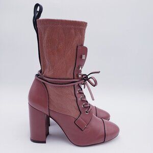 Stuart Weitzman Veruka Leather Lace Up Combat Boots Size 7.5‎